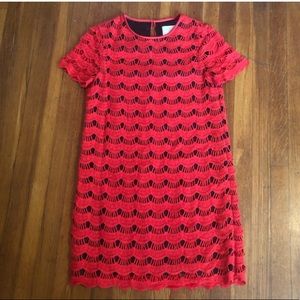 Kate Spade Red Scallop Virginia Dress